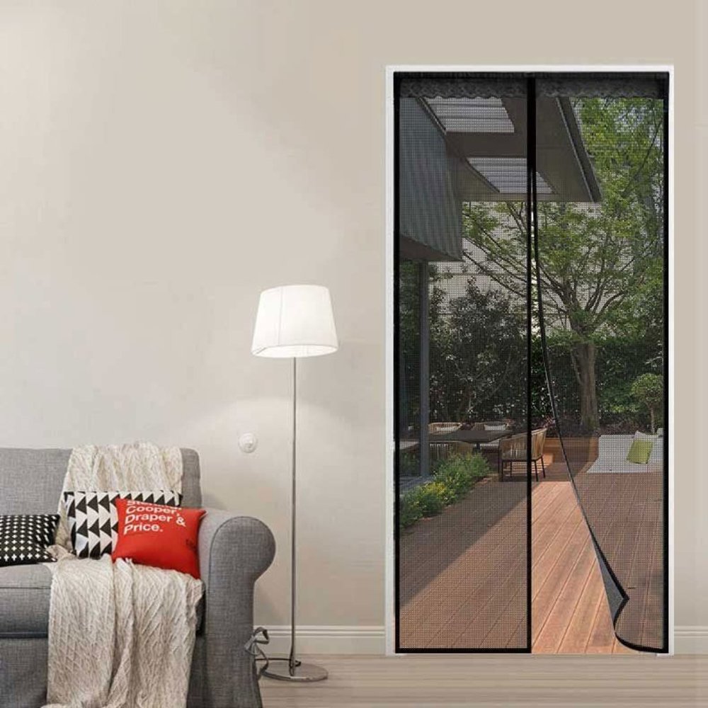 Fiberglass Magnetic Screen Door 36"x80" Large Magnet Patio Door Mesh Curtain ...